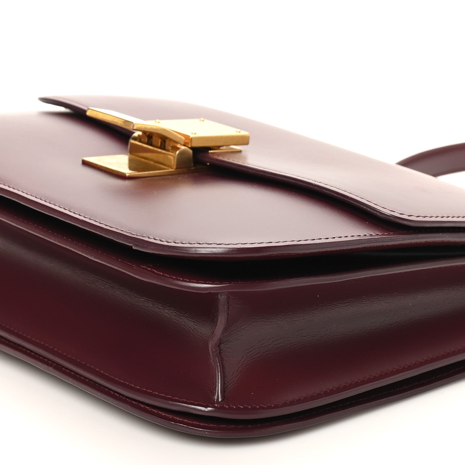 Box Calfskin Medium Classic Box Flap Bag Burgundy