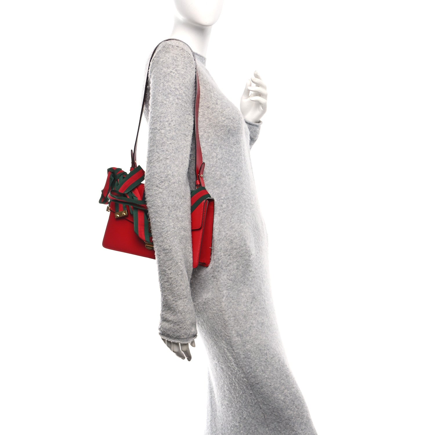 Calfskin Small Sylvie Shoulder Bag Hibiscus Red