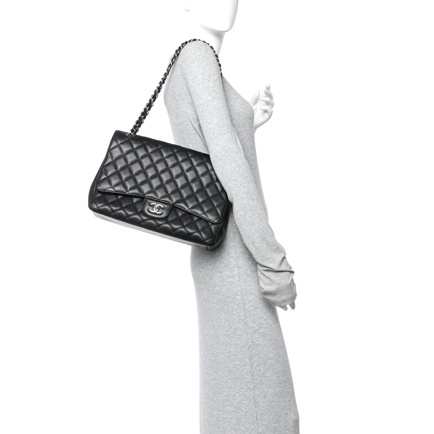 Caviar Maxi Single Flap Black
