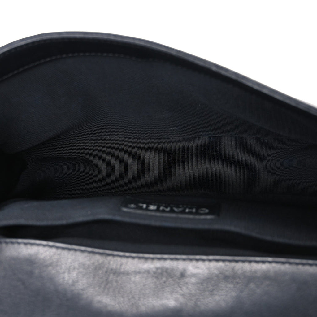 Lambskin Quilted Medium Boy Flap Black