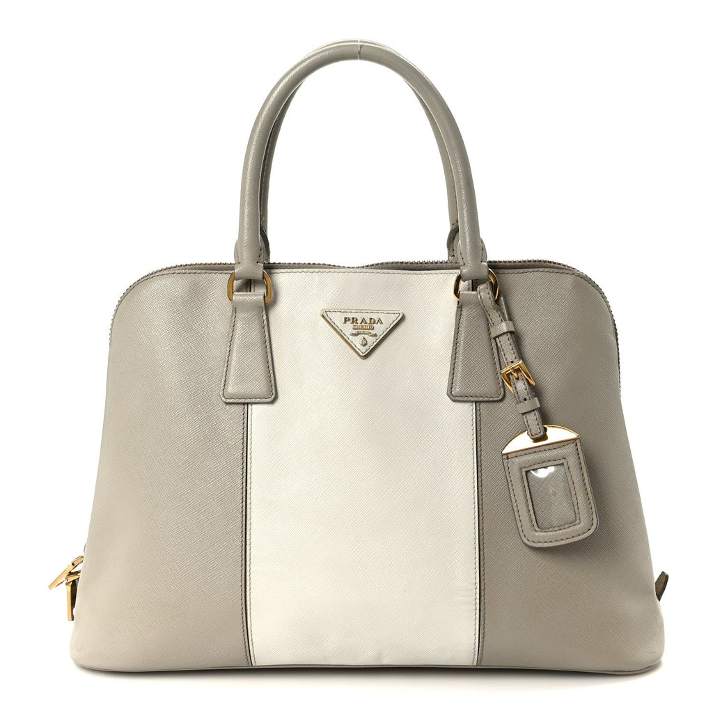 Saffiano Lux Bi-Color Promenade Tote Talco Pomice