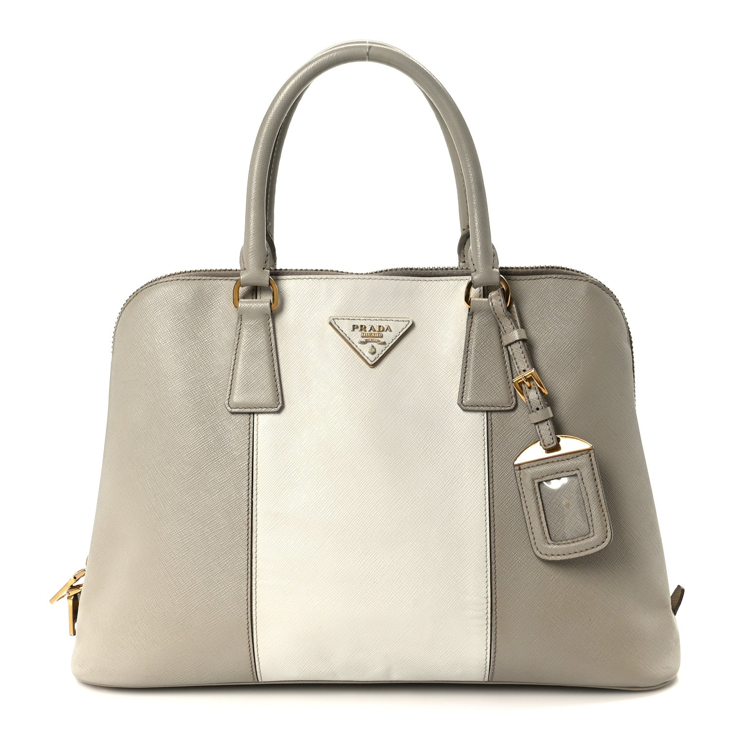 Saffiano Lux Bi-Color Promenade Tote Talco Pomice