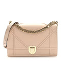 Grained Calfskin Medium Diorama Flap Bag Nude
