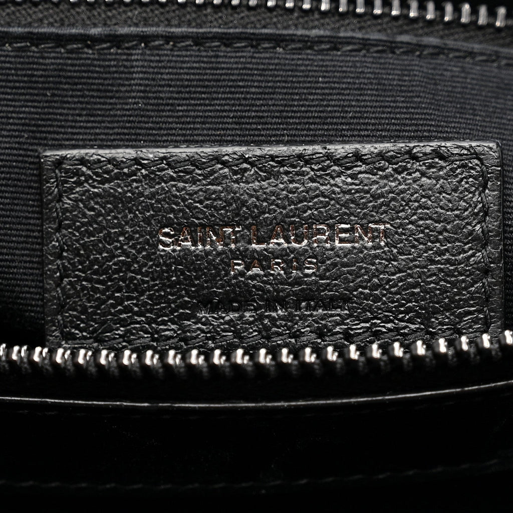 Calfskin Y Quilted Monogram Monochrome Medium Loulou Chain Satchel Black