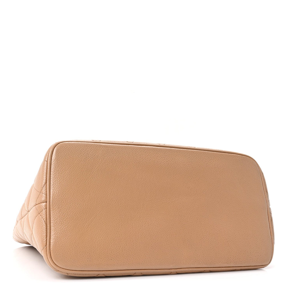 Caviar Quilted Medallion Tote Beige
