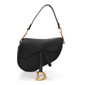 Grained Calfskin Saddle Bag Black