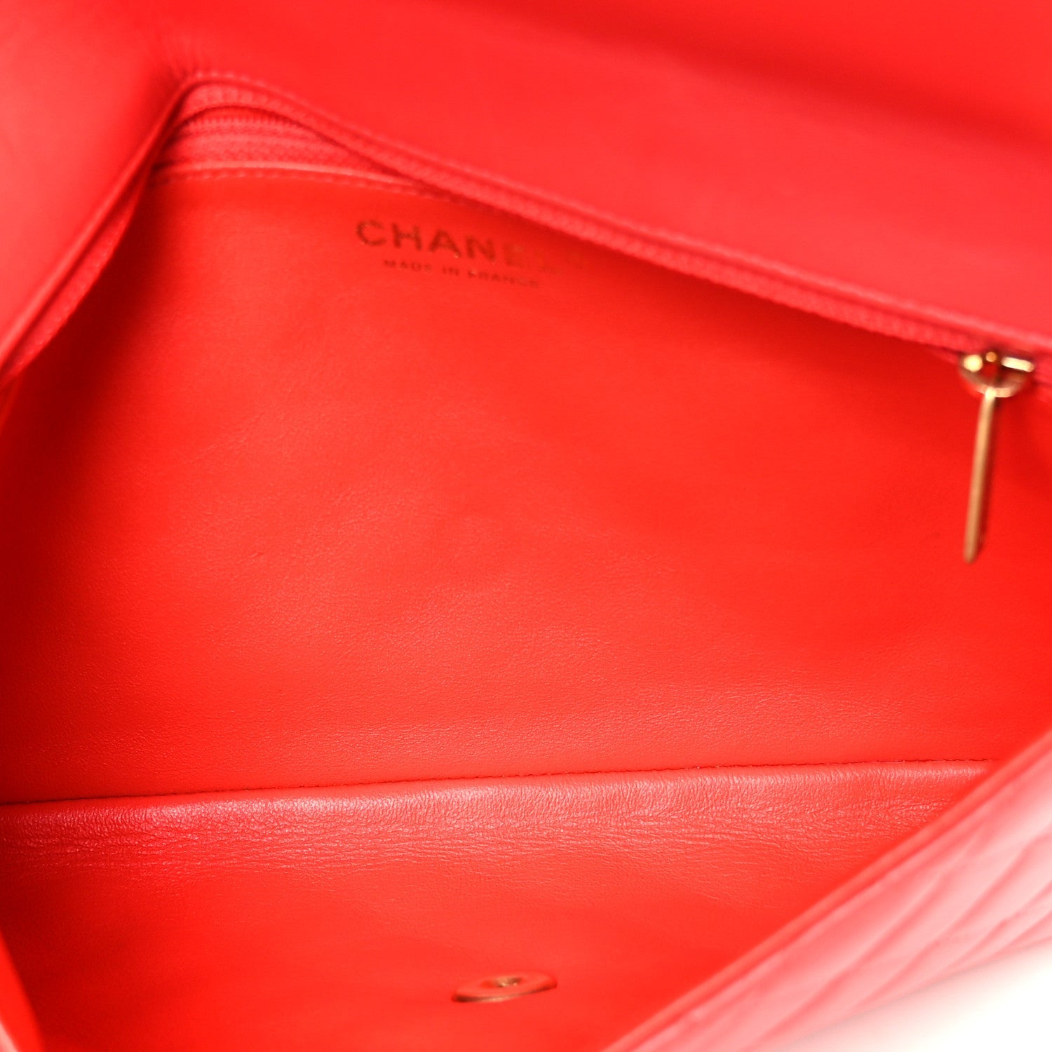Lambskin Quilted Flap Clutch Red