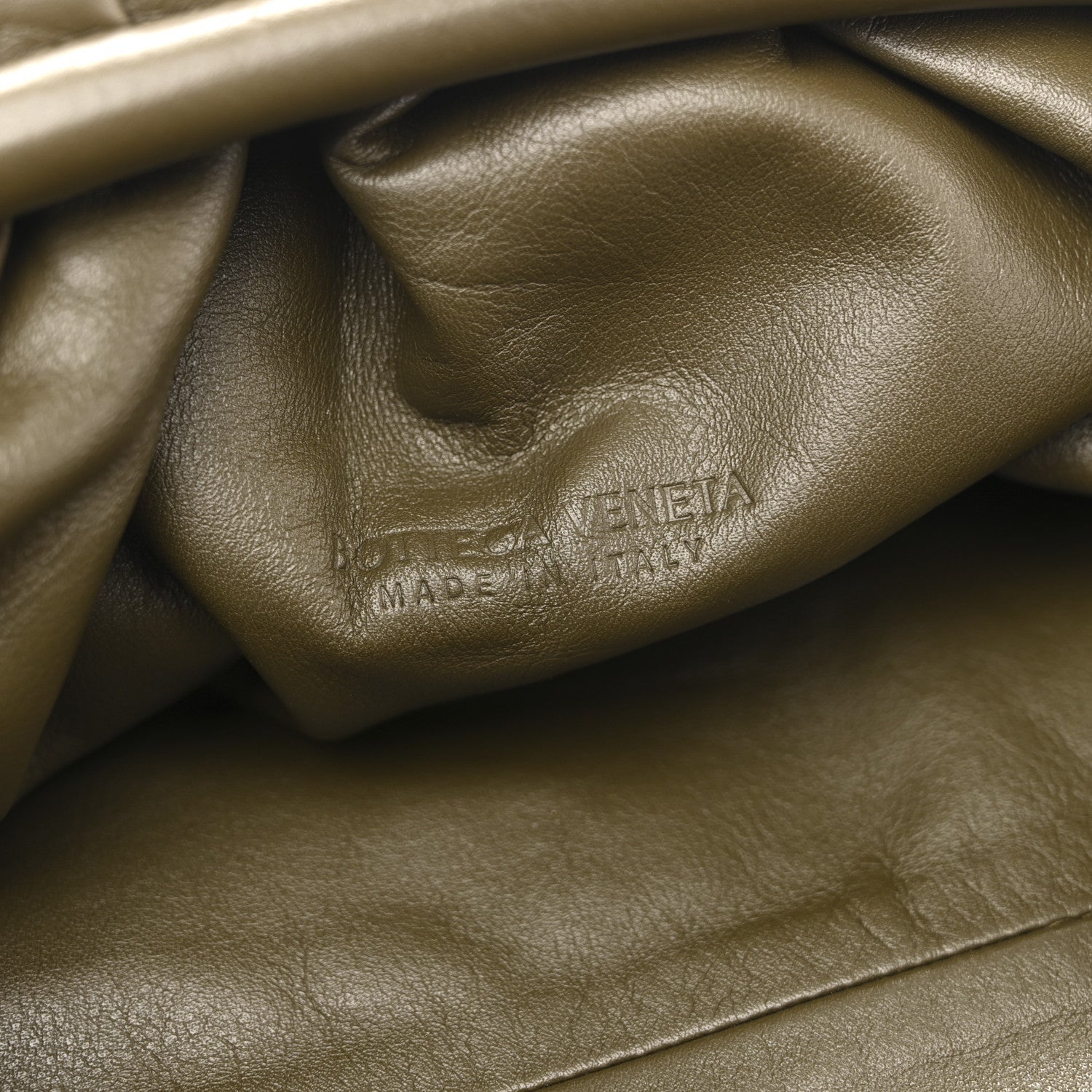 Smooth Butter Calf The Pouch Oversized Clutch Kaki Fondent