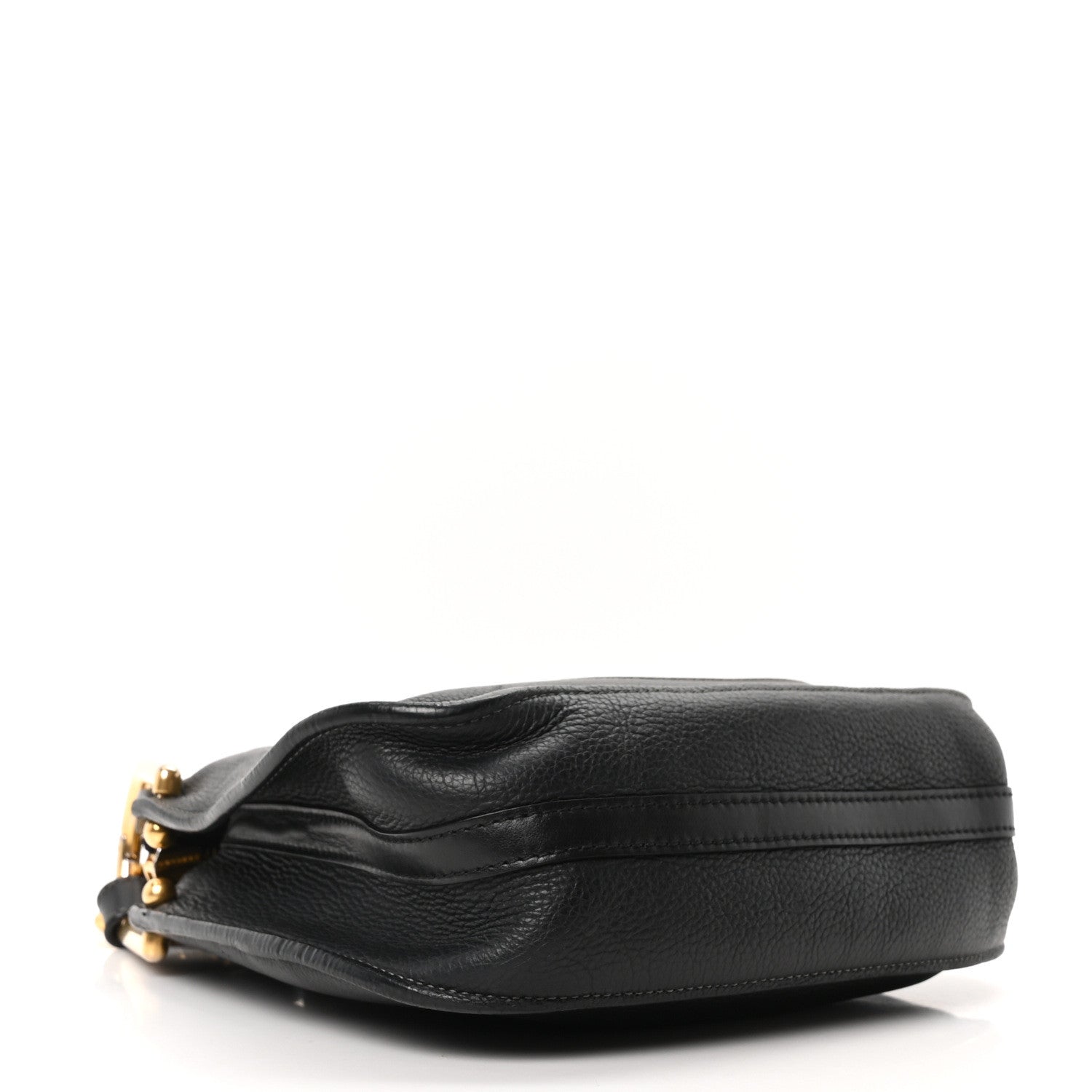 Grained Calfskin Mini Hayley Hobo Black
