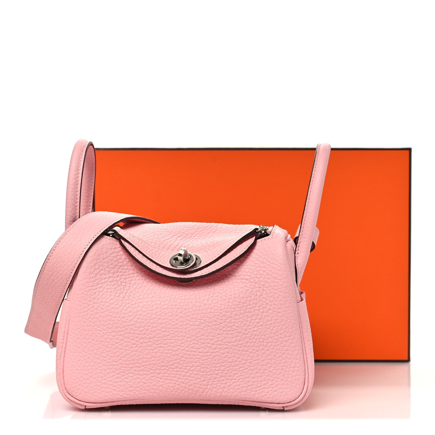 Taurillon Clemence Verso Mini Lindy 20 Rose Sakura Gris Perle