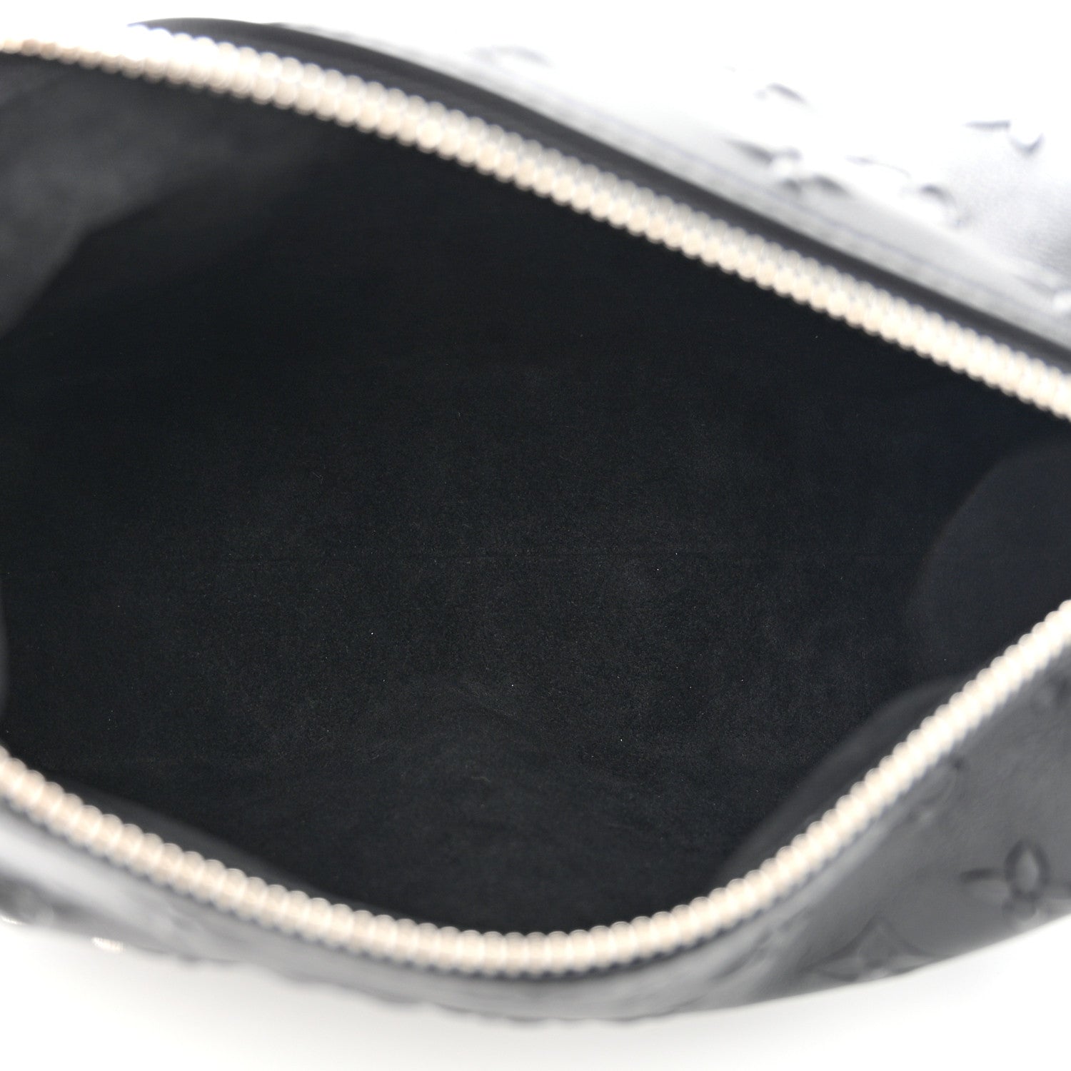 Calfskin Debossed Monogram Side Trunk Black