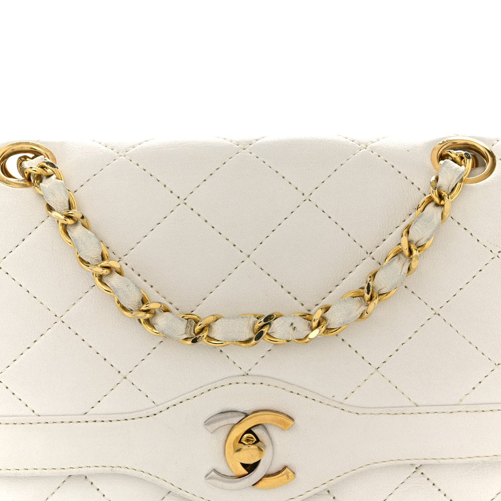 Lambskin Quilted Small Flap White