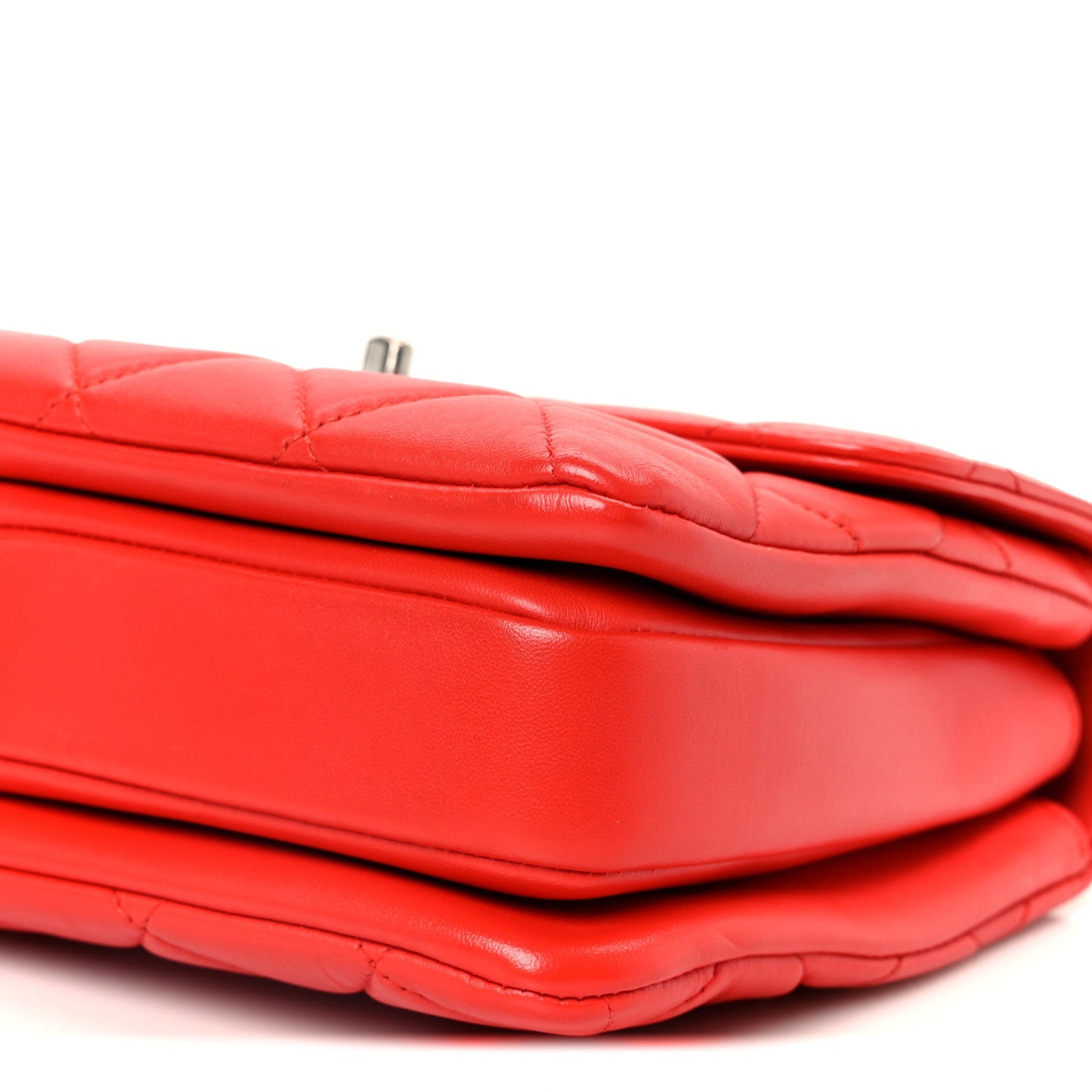 Lambskin Quilted Small Trendy CC Flap Dual Handle Bag Red