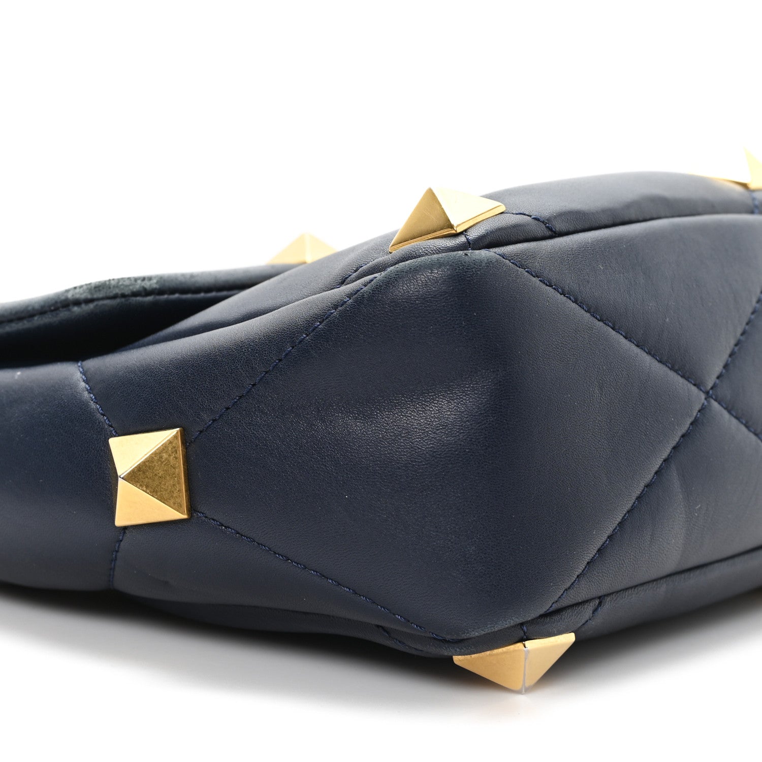 Nappa Large Roman Stud Shoulder Bag Marine