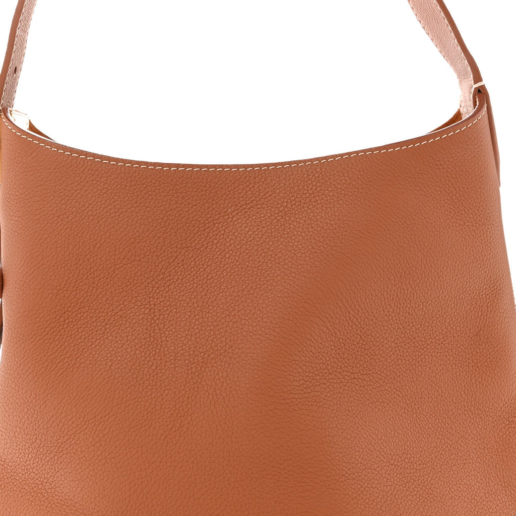 Grained Calfskin Low Key Hobo PM Cognac
