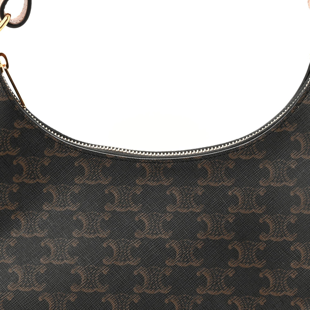 Triomphe Canvas Calfskin Ava Shoulder Bag Tan