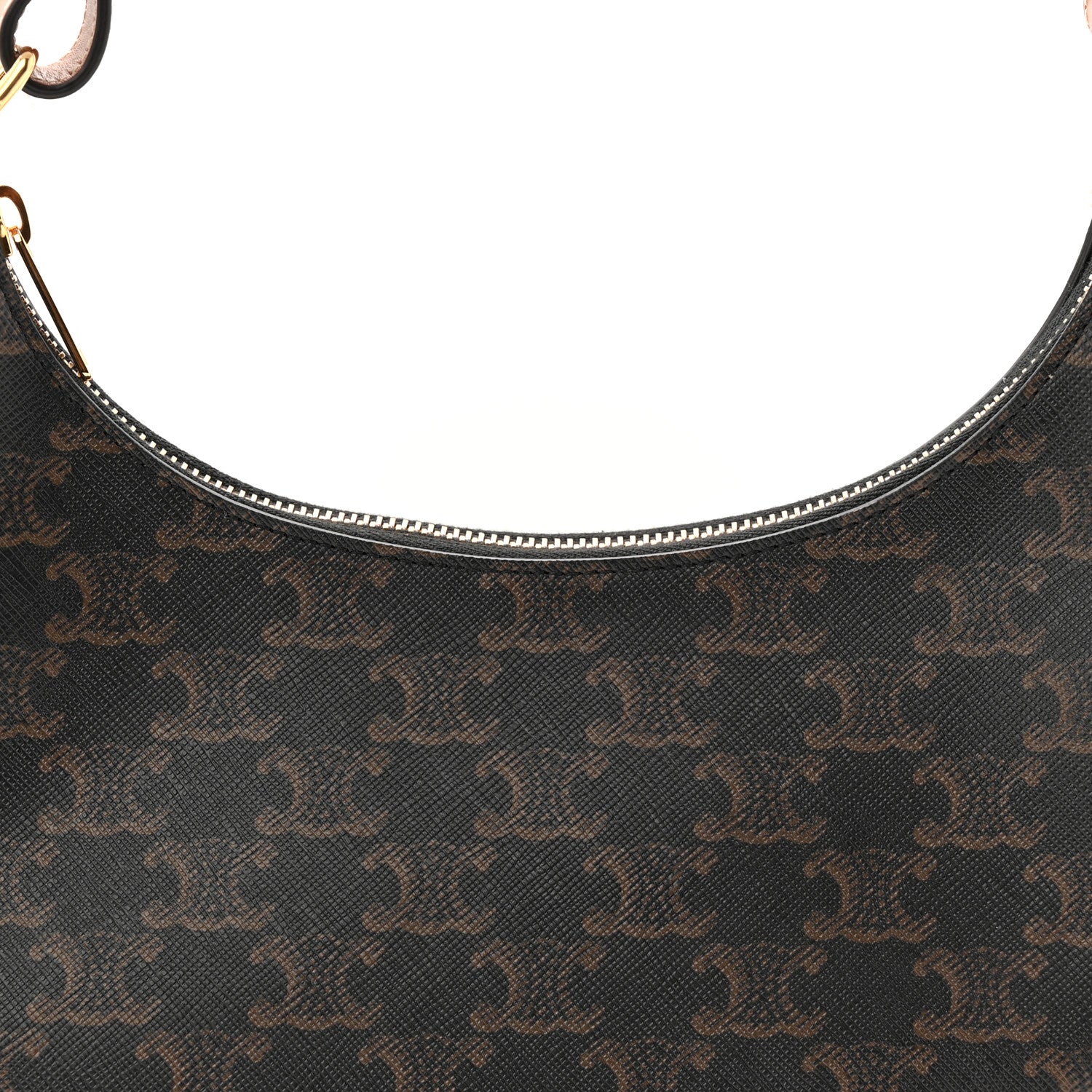 Triomphe Canvas Calfskin Ava Shoulder Bag Tan