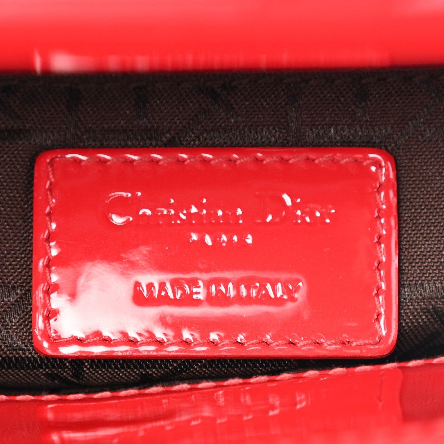 Patent Cannage Mini Lady Dior Red