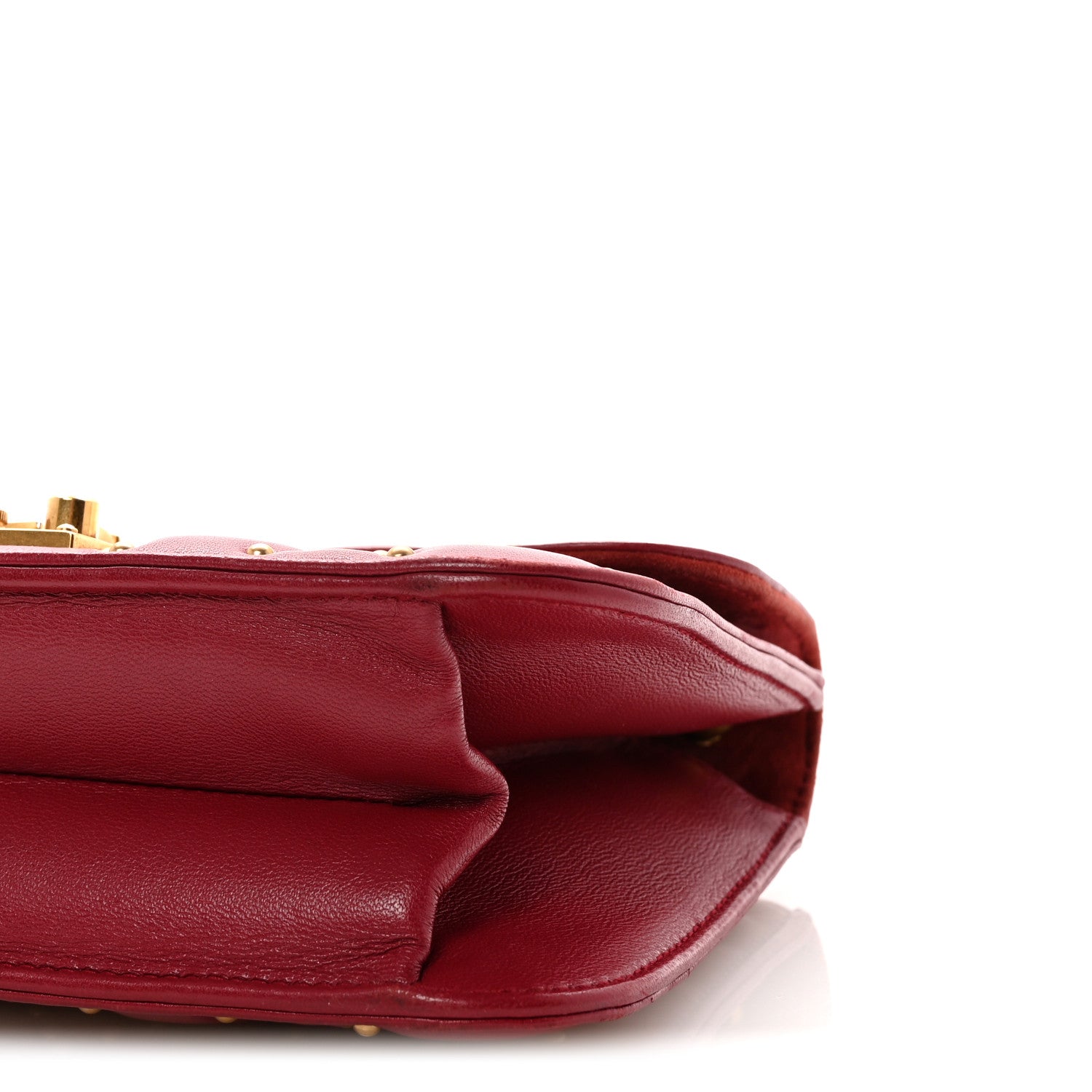 Lambskin Cannage Studded Small Dioraddict Flap Bag Red