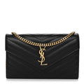 Grain De Poudre Matelasse Chevron Monogram Chain Wallet Black