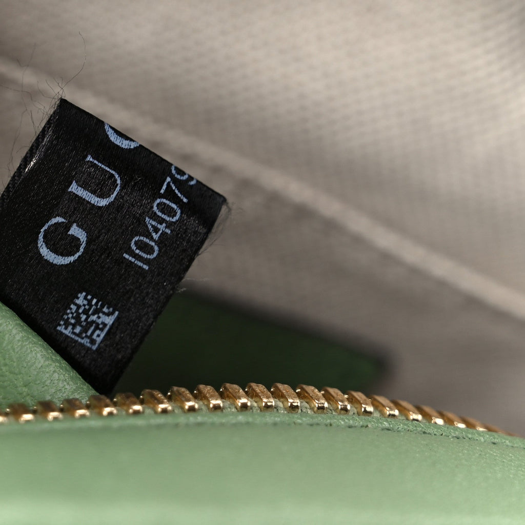 Sakai Be Green Calfskin Diagonal Stitched Small Blondie Shoulder Bag Green Soil Grass