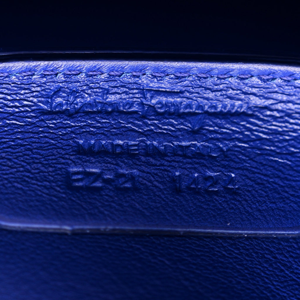 Hammered Calfskin Small The Studio Box Bag Lapis Lazuli