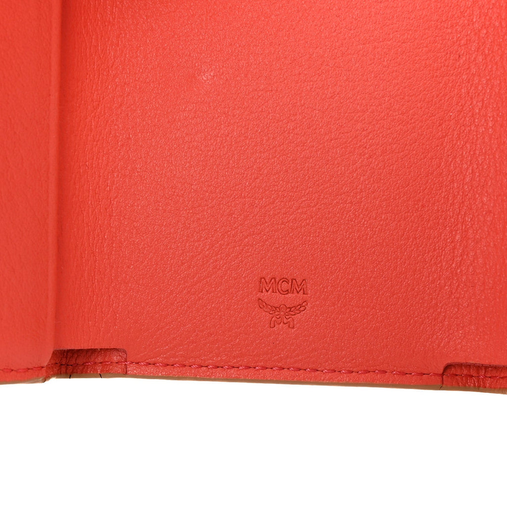 Calfskin Ottomar Monogram Tri-Fold Wallet Hot Coral