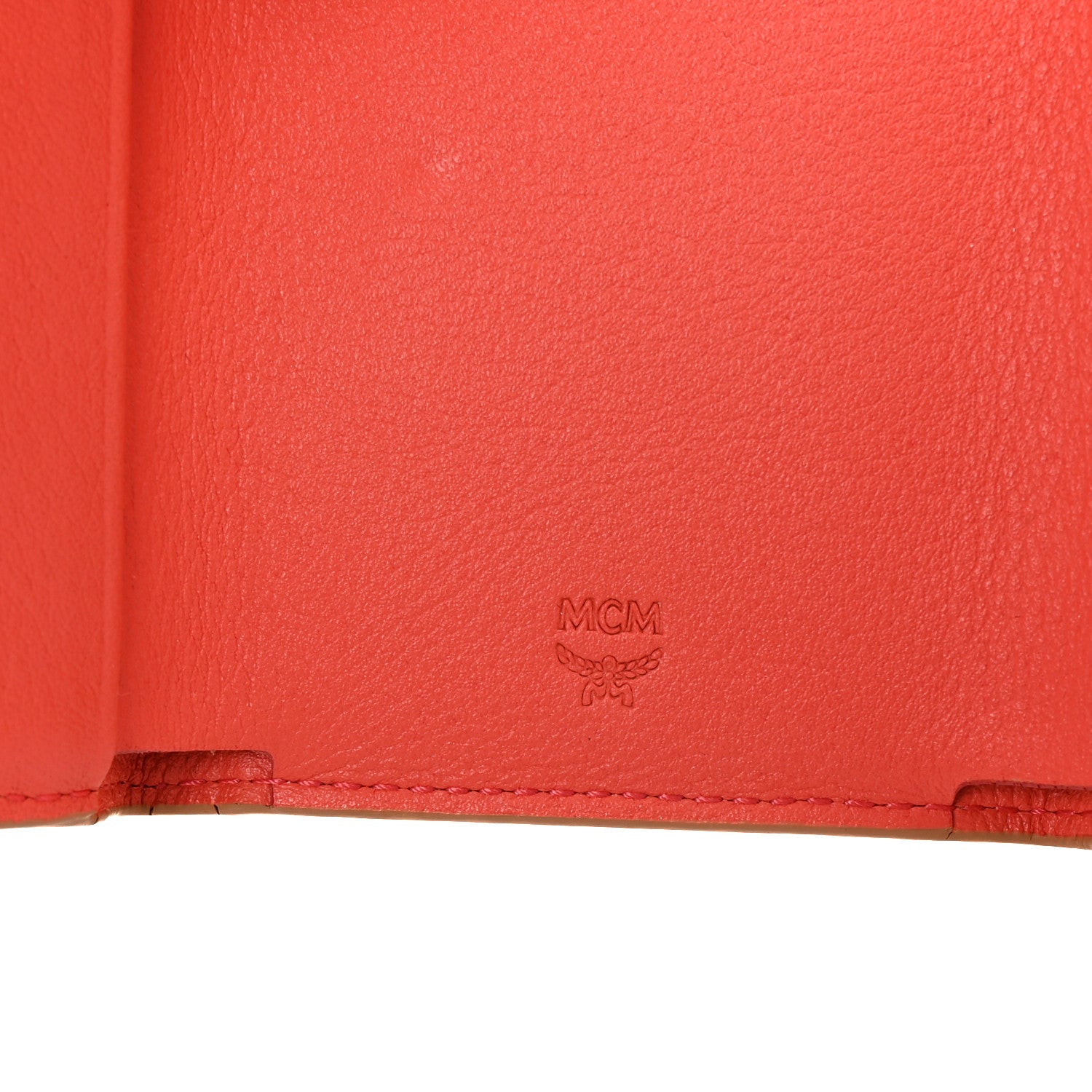 Calfskin Ottomar Monogram Tri-Fold Wallet Hot Coral