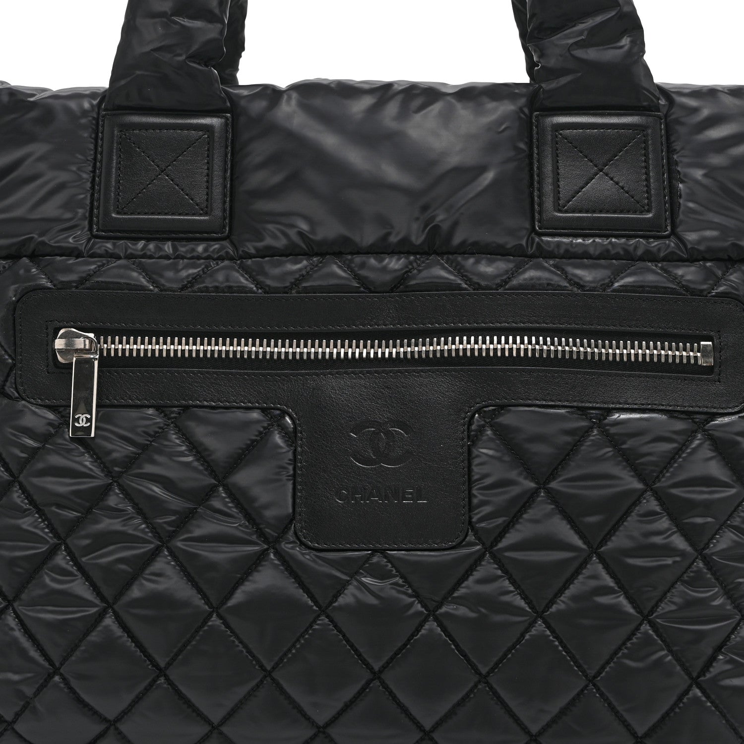 Nylon Quilted Large Coco Cocoon Tote Black