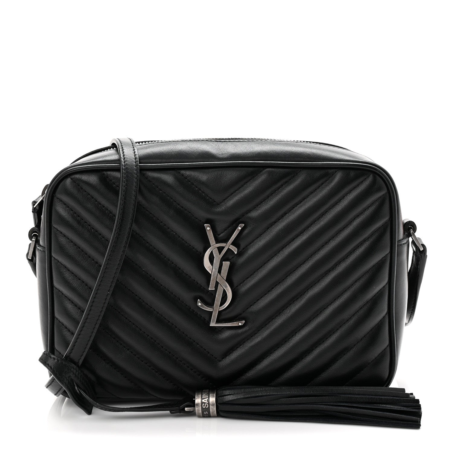 Calfskin Matelasse Monogram Lou Camera Bag Black