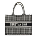 Canvas Houndstooth Embroidered Medium Book  Black White