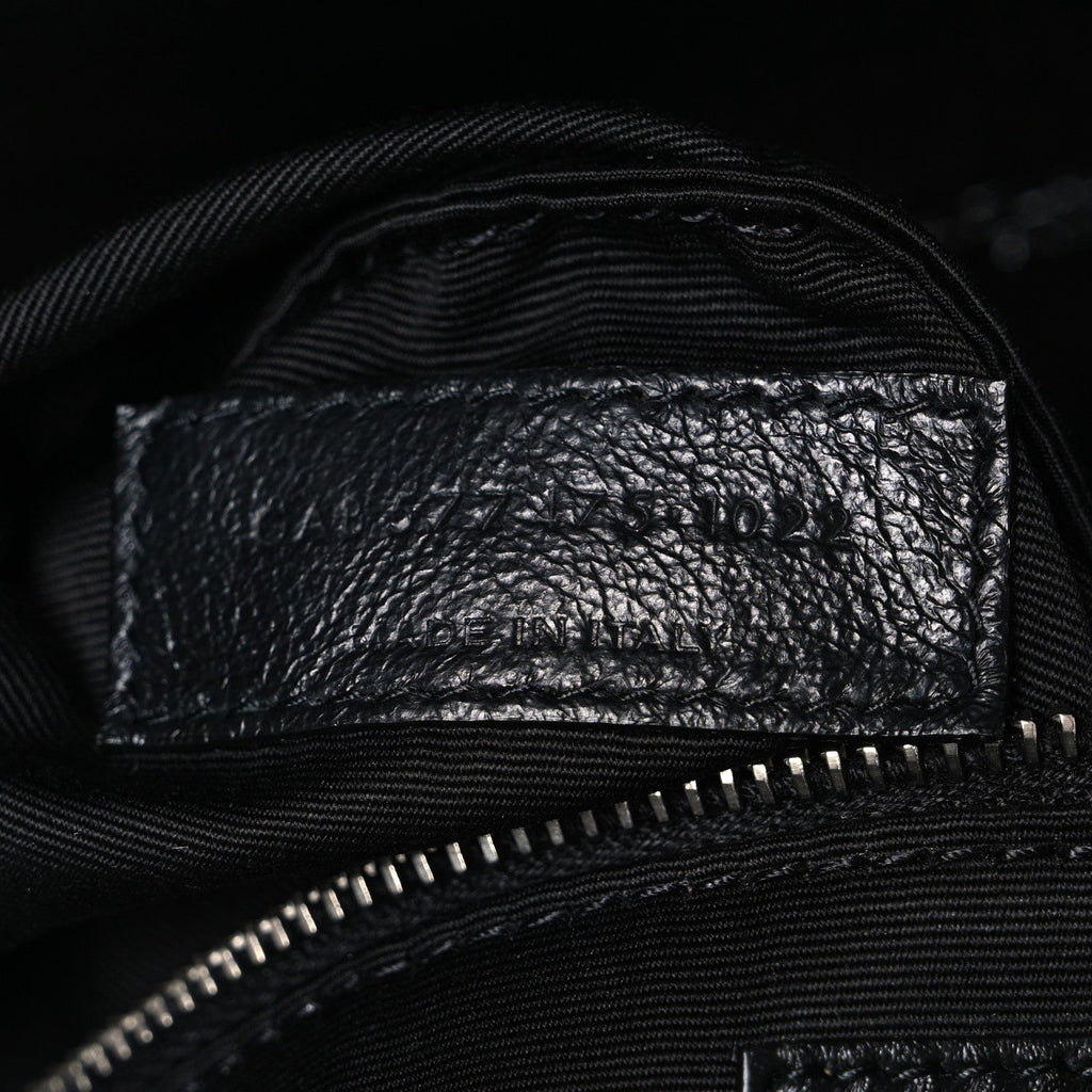 Lambskin Quilted Medium Loulou Puffer Monogram Chain Satchel Black