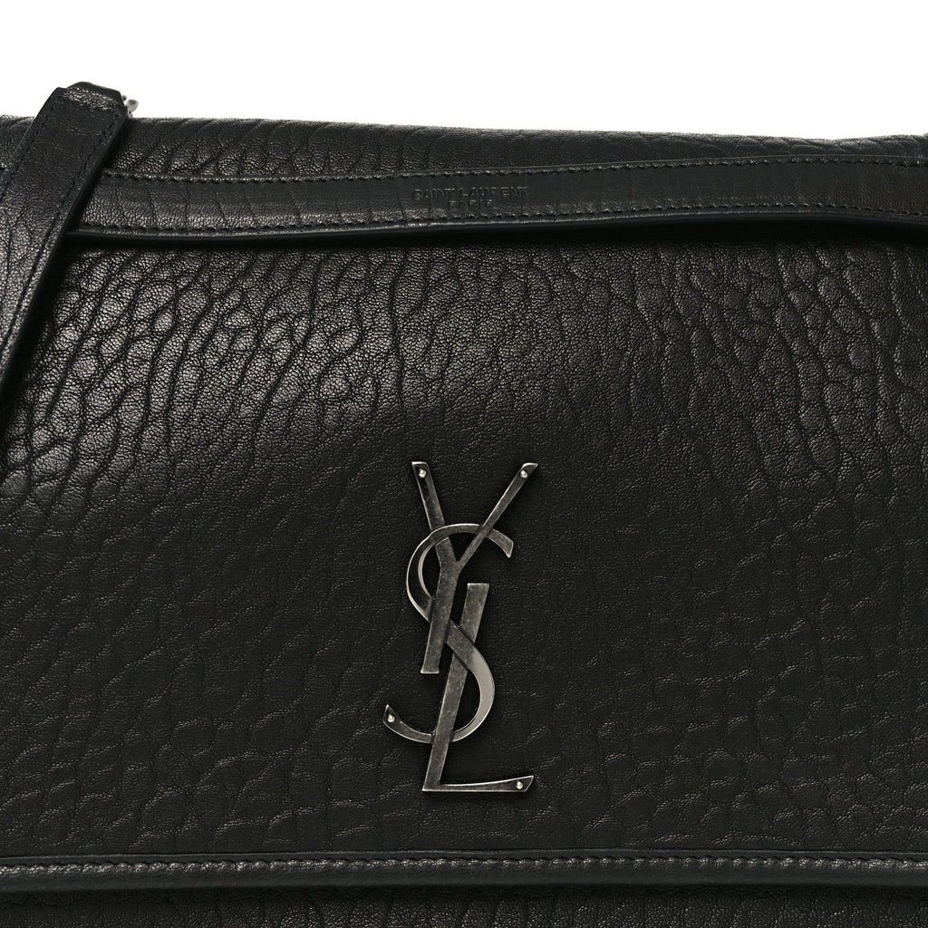 Grained Lambskin Monogram Large Niki Chain Satchel Black