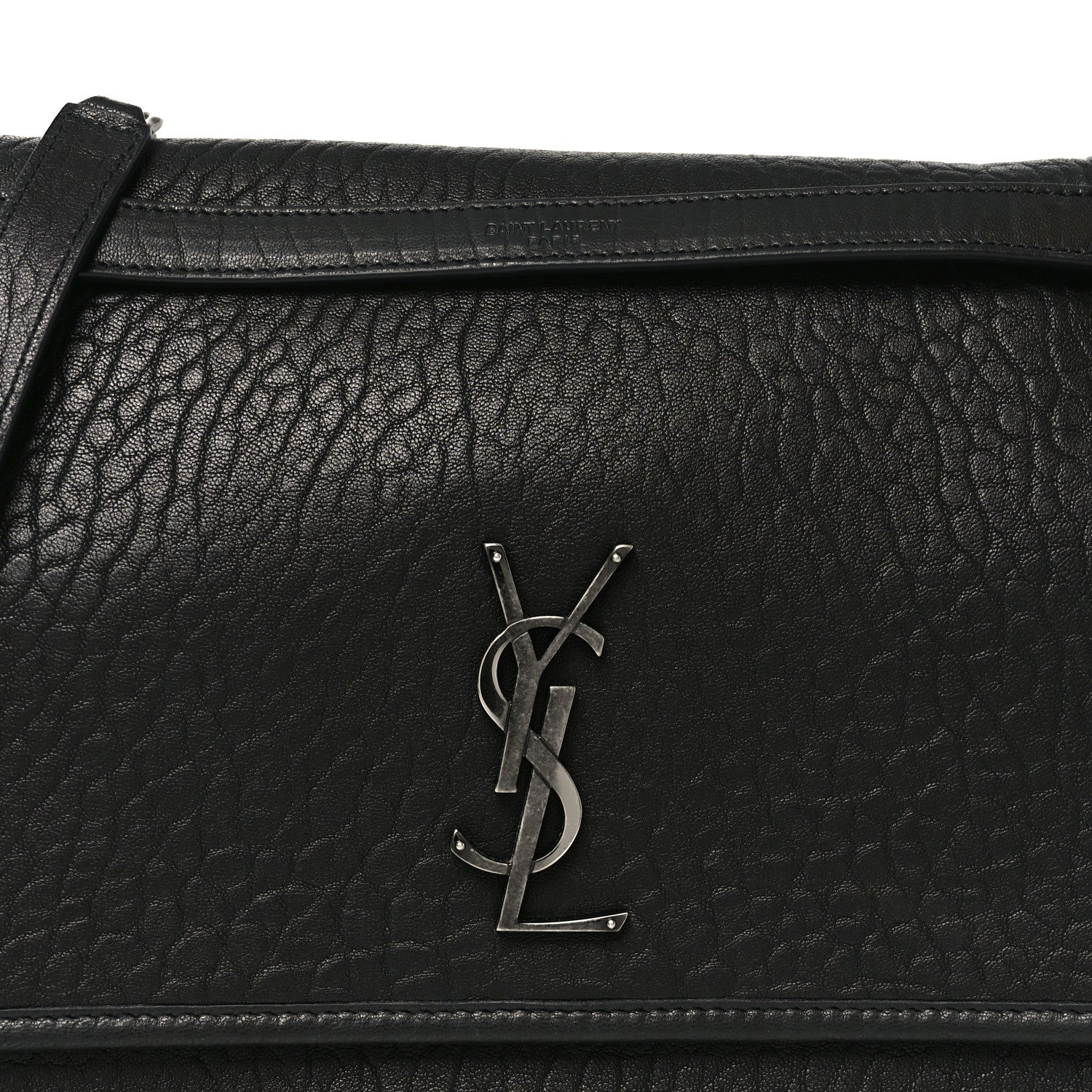 Grained Lambskin Monogram Large Niki Chain Satchel Black