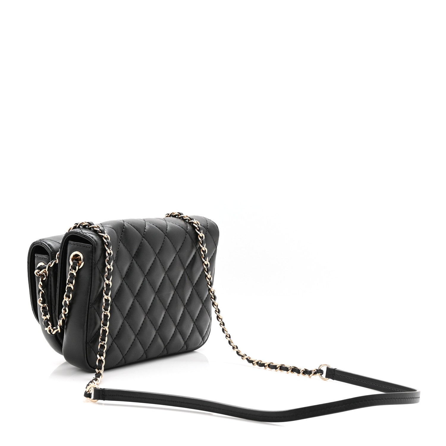 Lambskin Quilted Side Packs Black