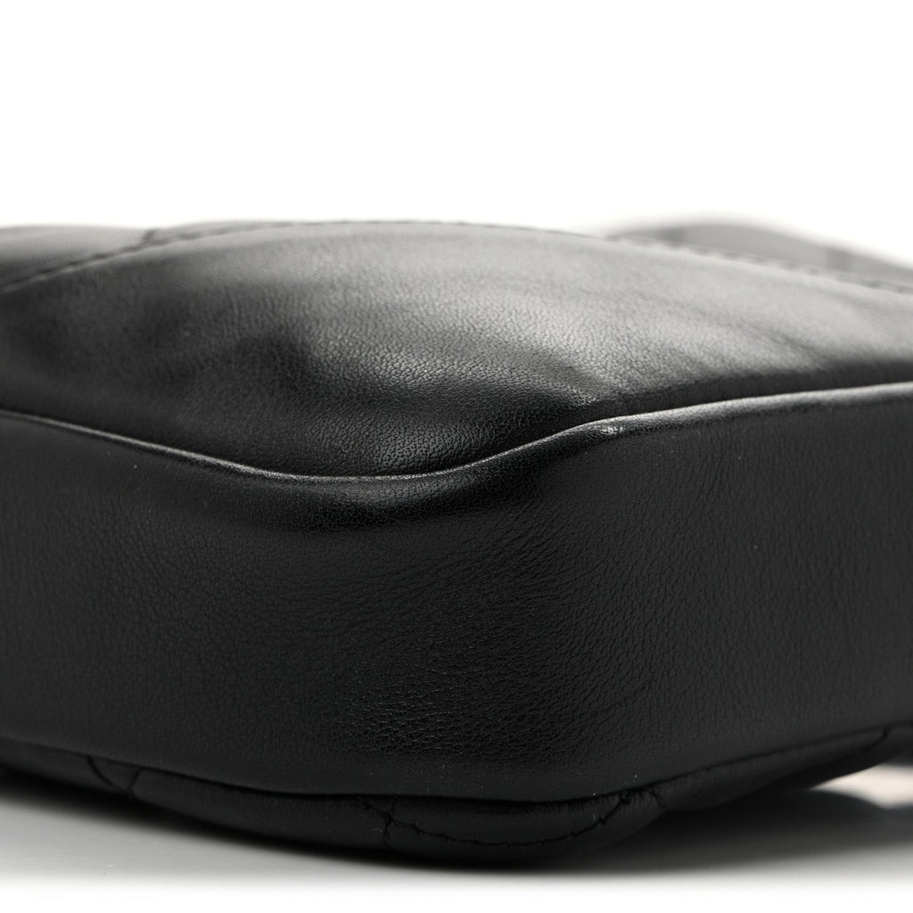Calfskin Quilted Medium Cambon Messenger Black White