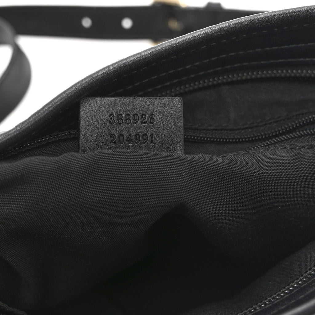 GG Monogram Web Flat Messenger Bag Black