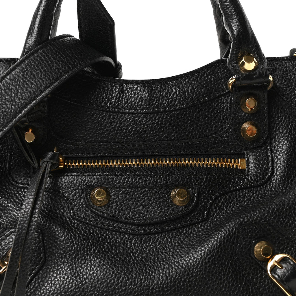 Agneau Classic Gold Hardware Mini City Black