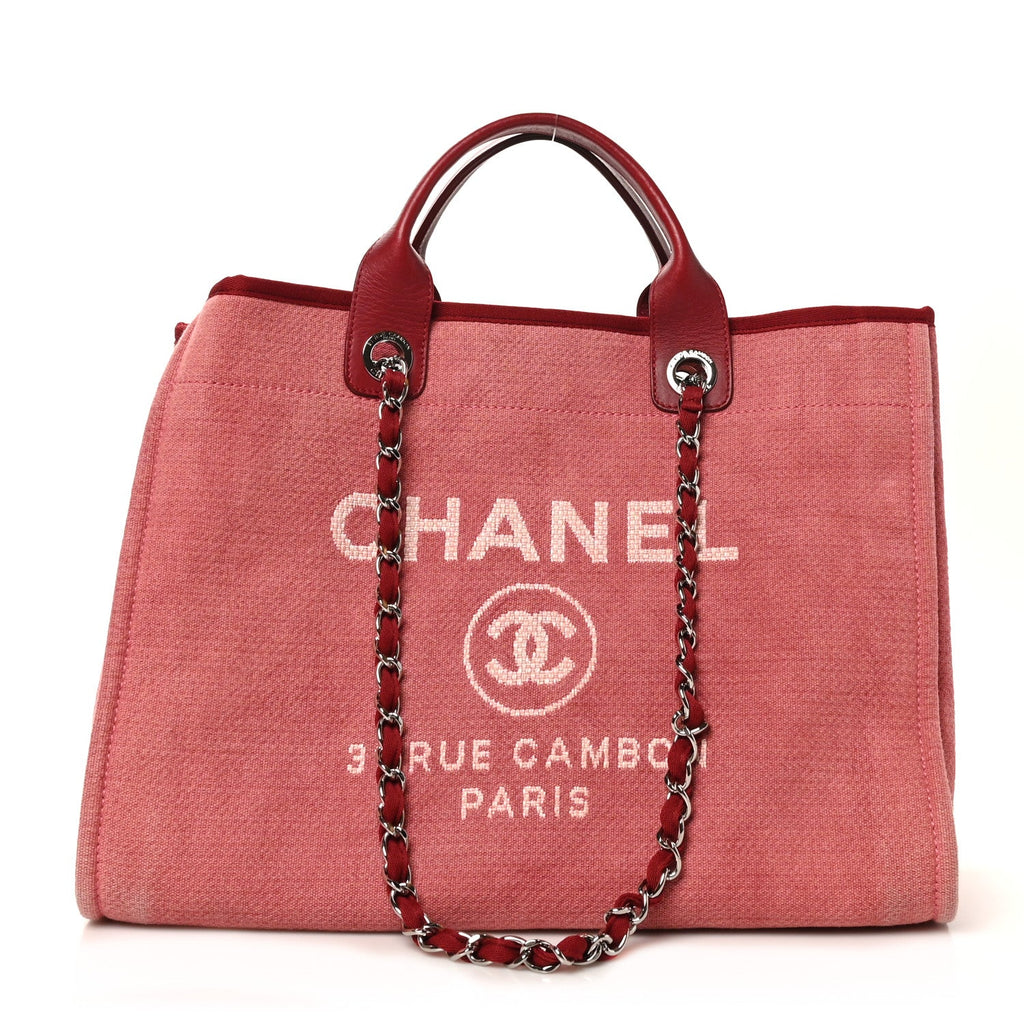 Canvas Medium Deauville Tote Red