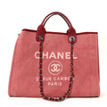 Canvas Medium Deauville Tote Red