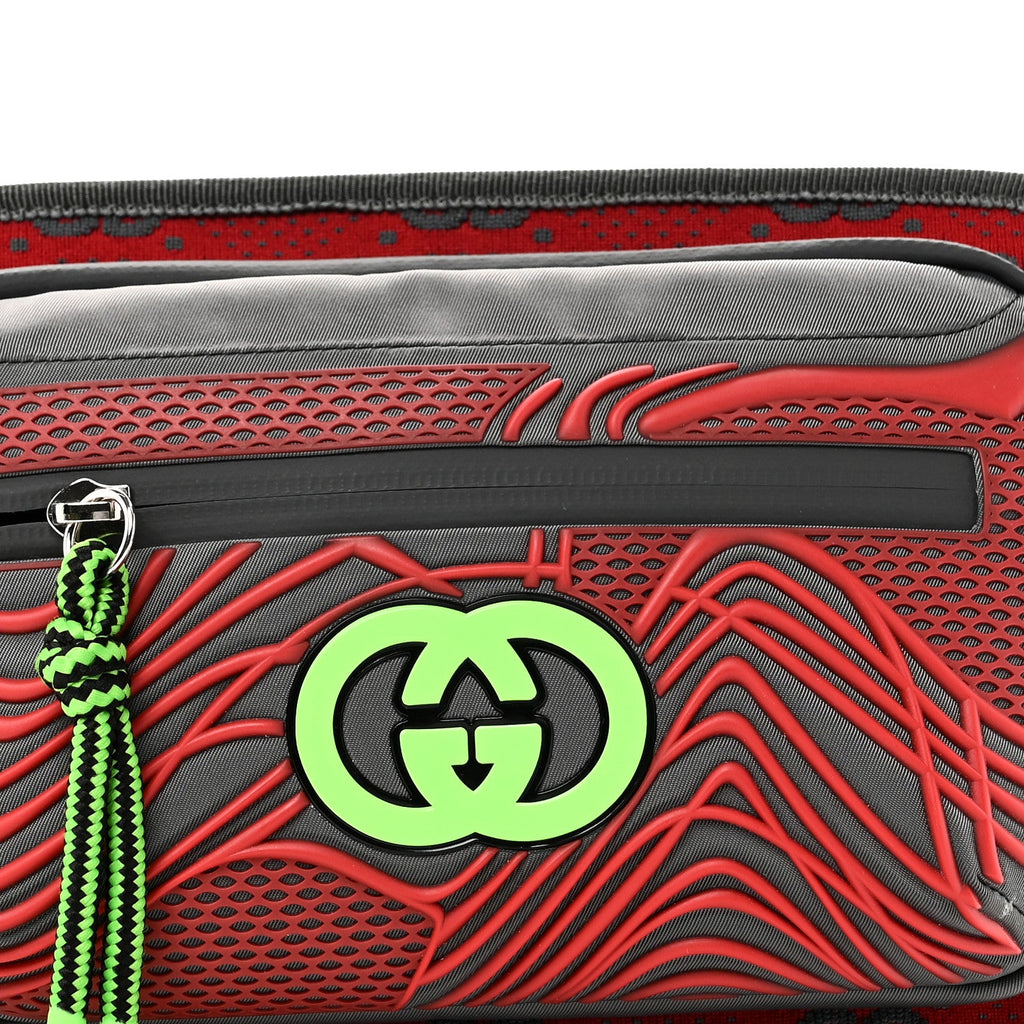Jersey GG Monogram All Over Sporty Belt Bag Green Grey Multicolor