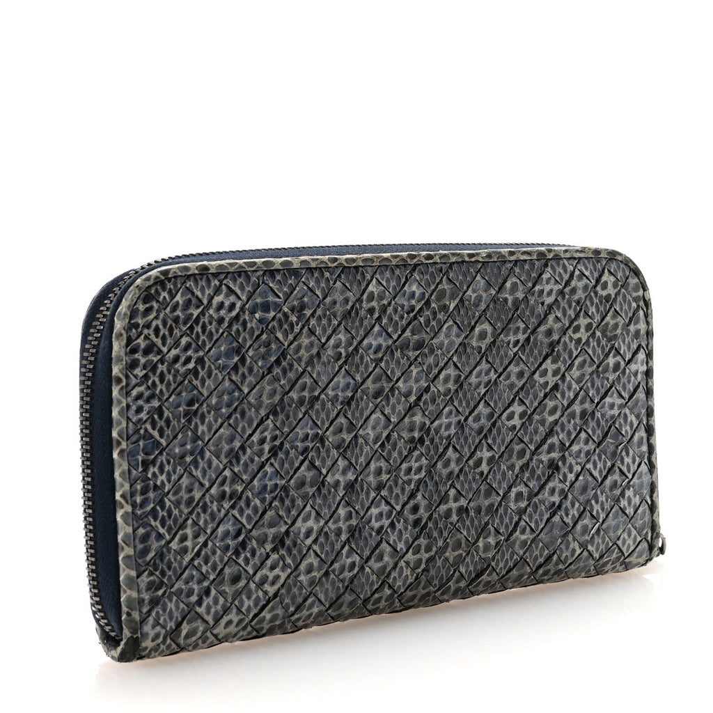 Ayers Intrecciato Ayers Zip Around Wallet Blue
