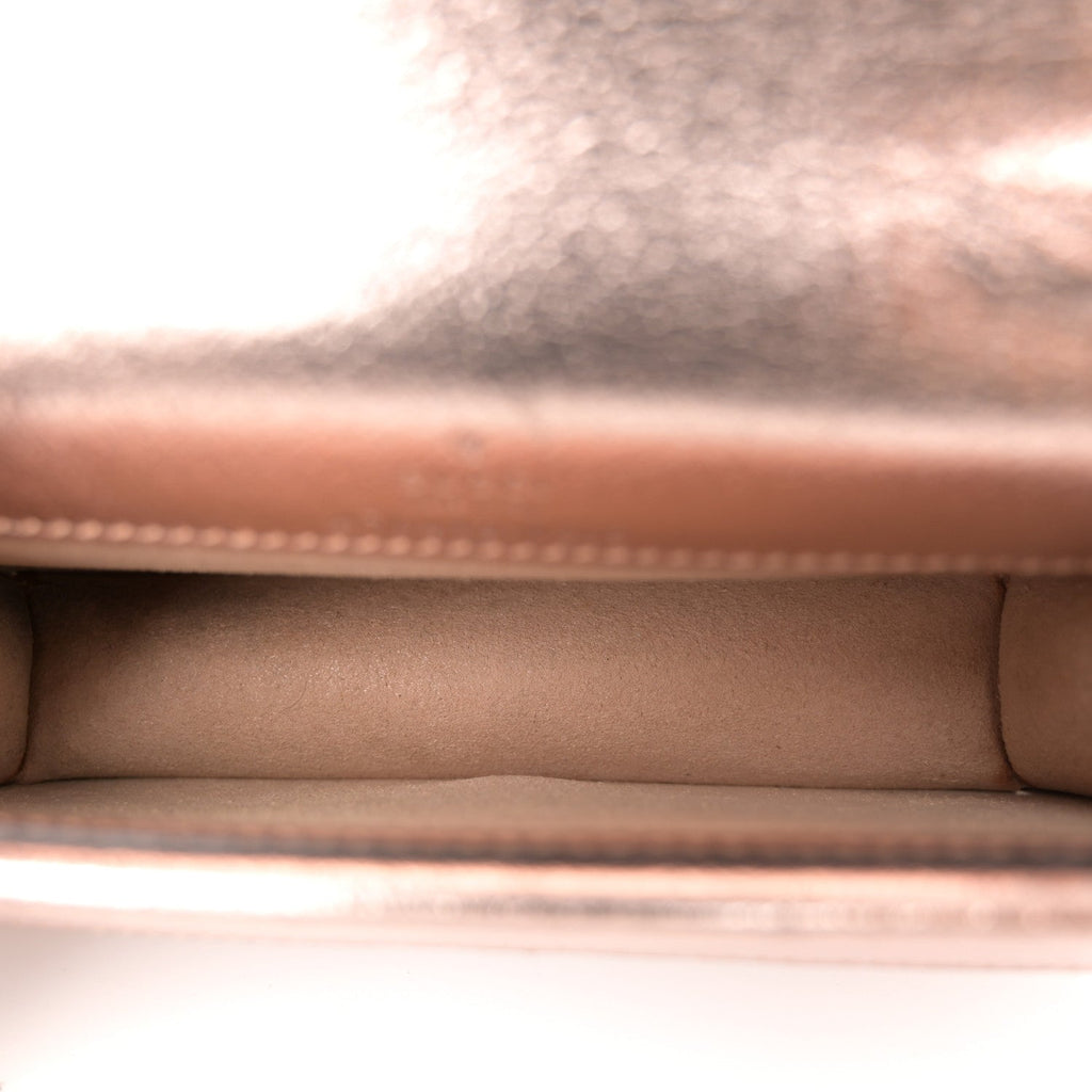 Metallic Calfskin Super Mini Dionysus Shoulder Bag Rose Gold