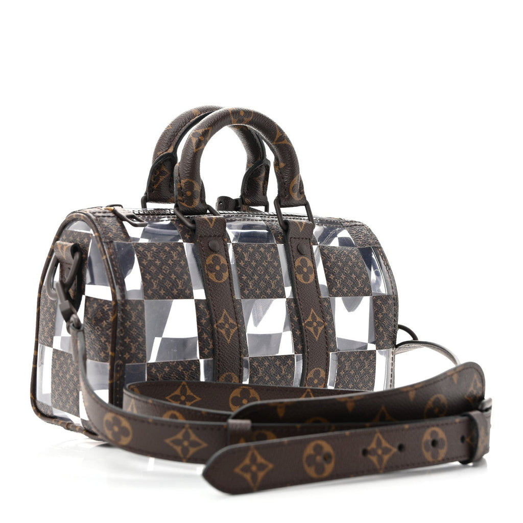 PVC Monogram Chess Keepall Bandouliere 25