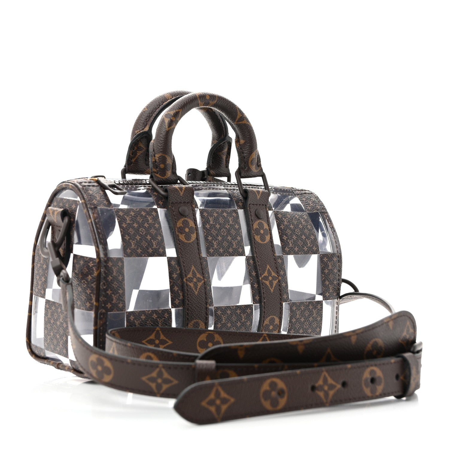 PVC Monogram Chess Keepall Bandouliere 25
