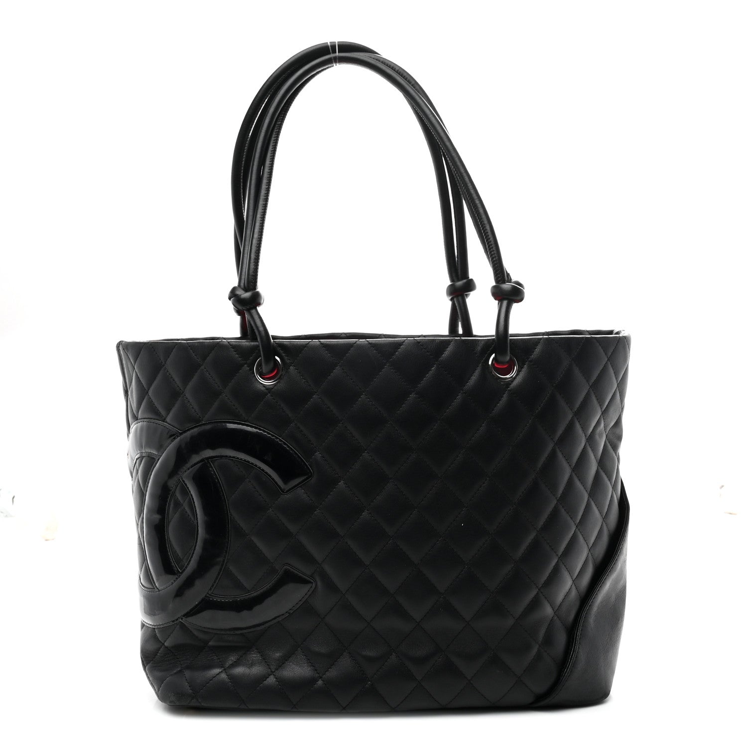 Calfskin Quilted Large Cambon Tote Black