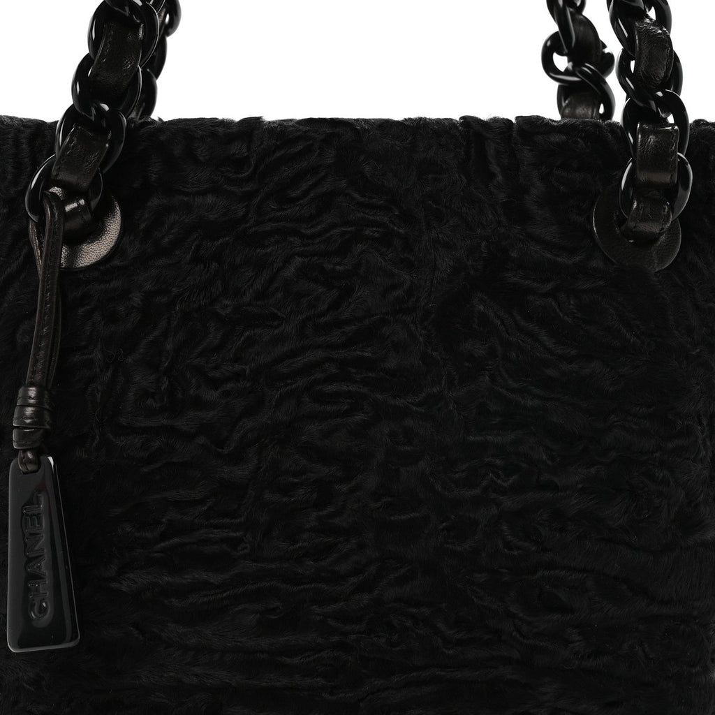 Persian Lamb Fur Tote Black