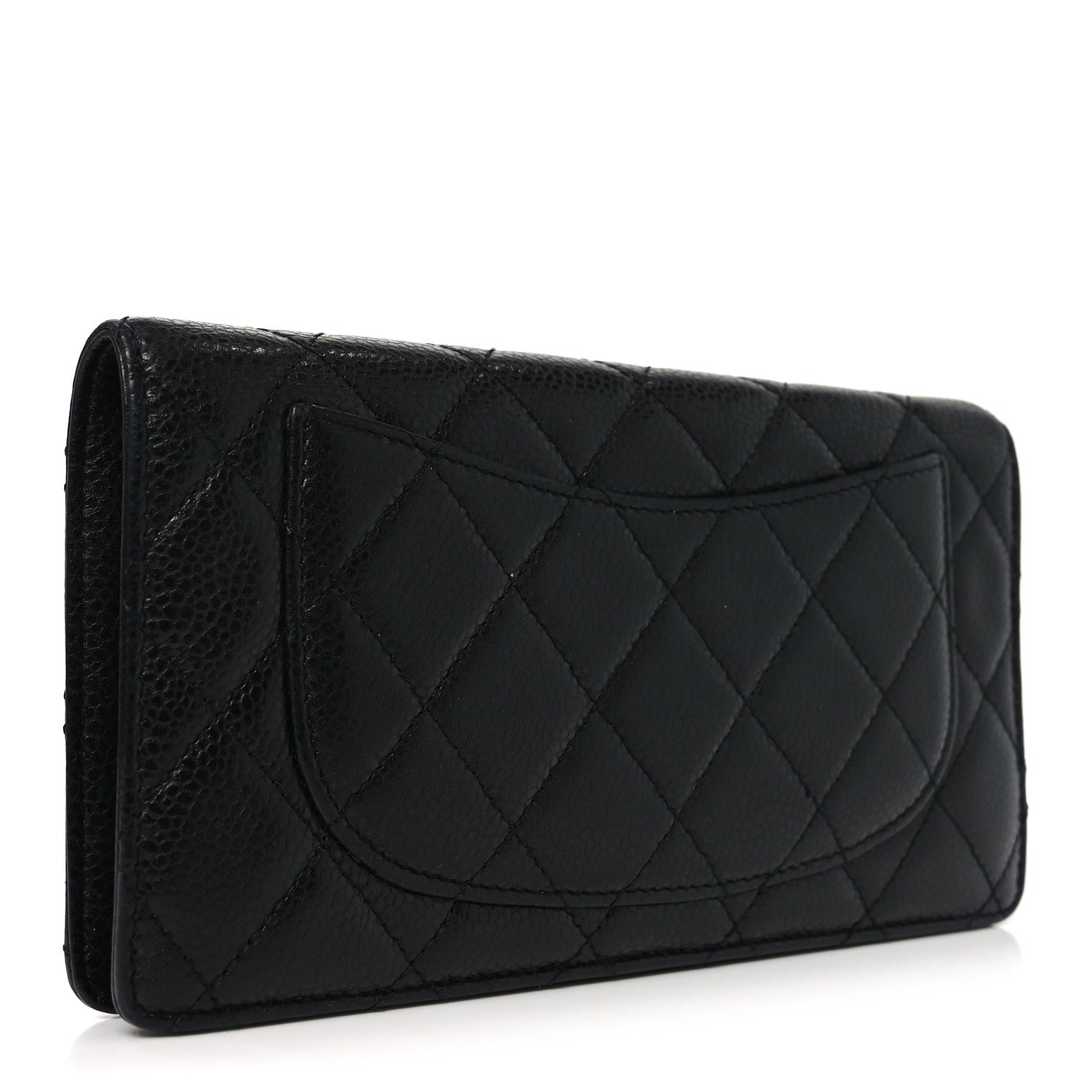 Caviar Quilted Yen Wallet Black