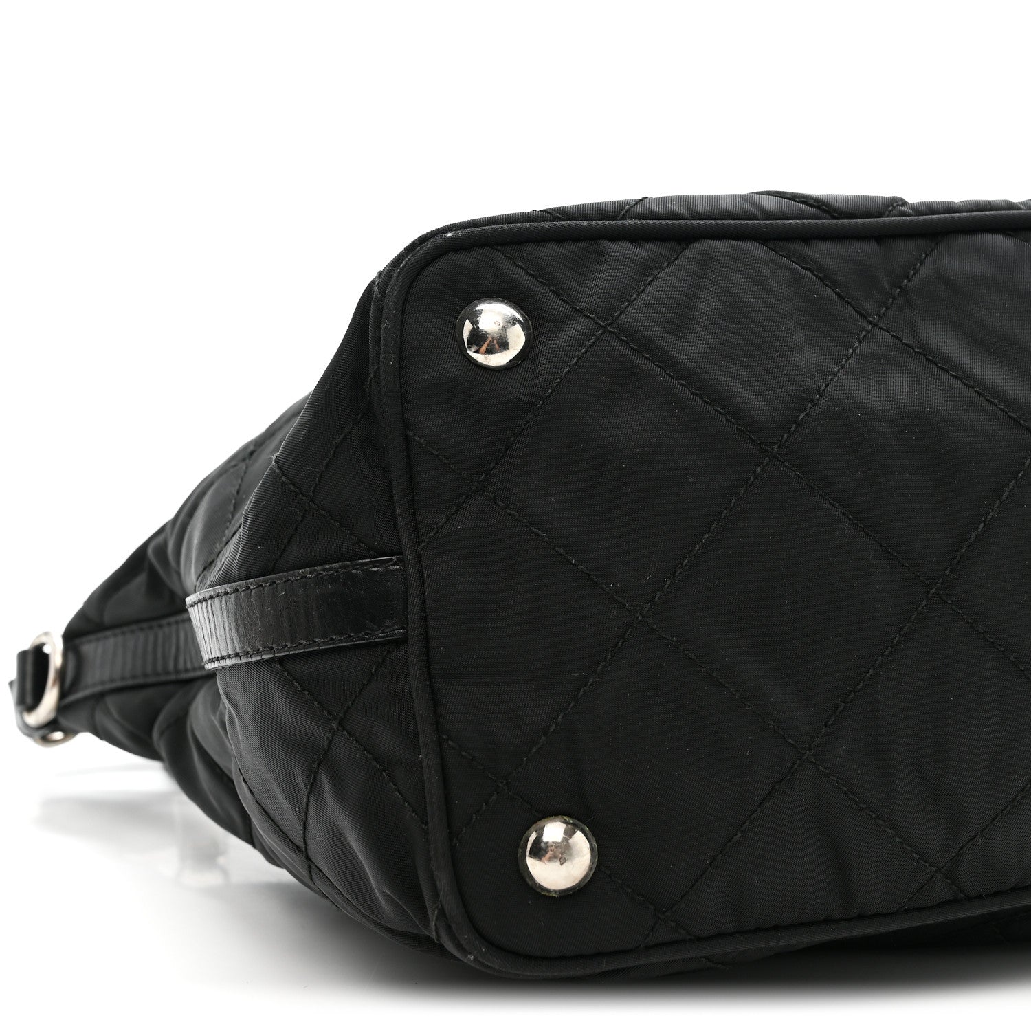 Tessuto Nylon Quilted Shoulder Bag Black