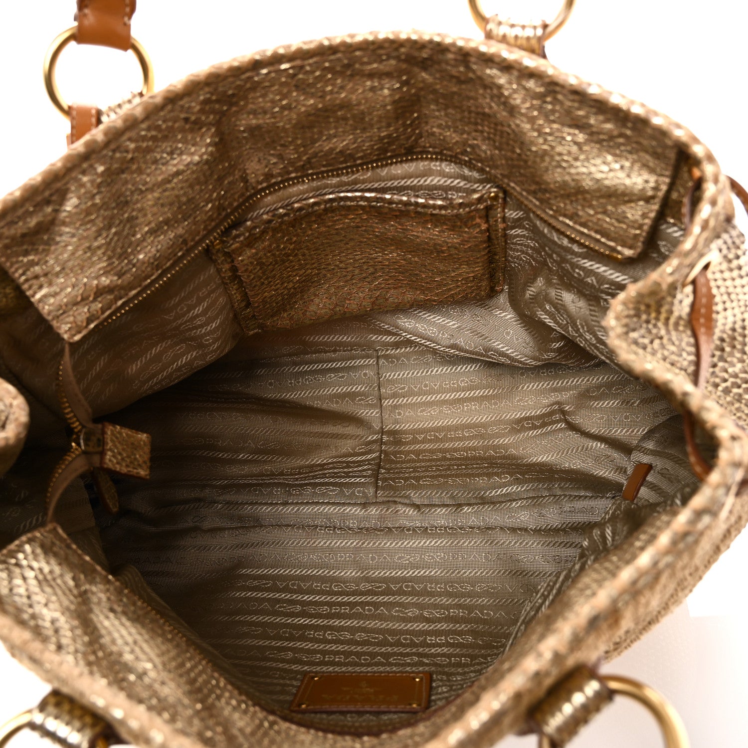 Jute Snakeskin Tote Oro